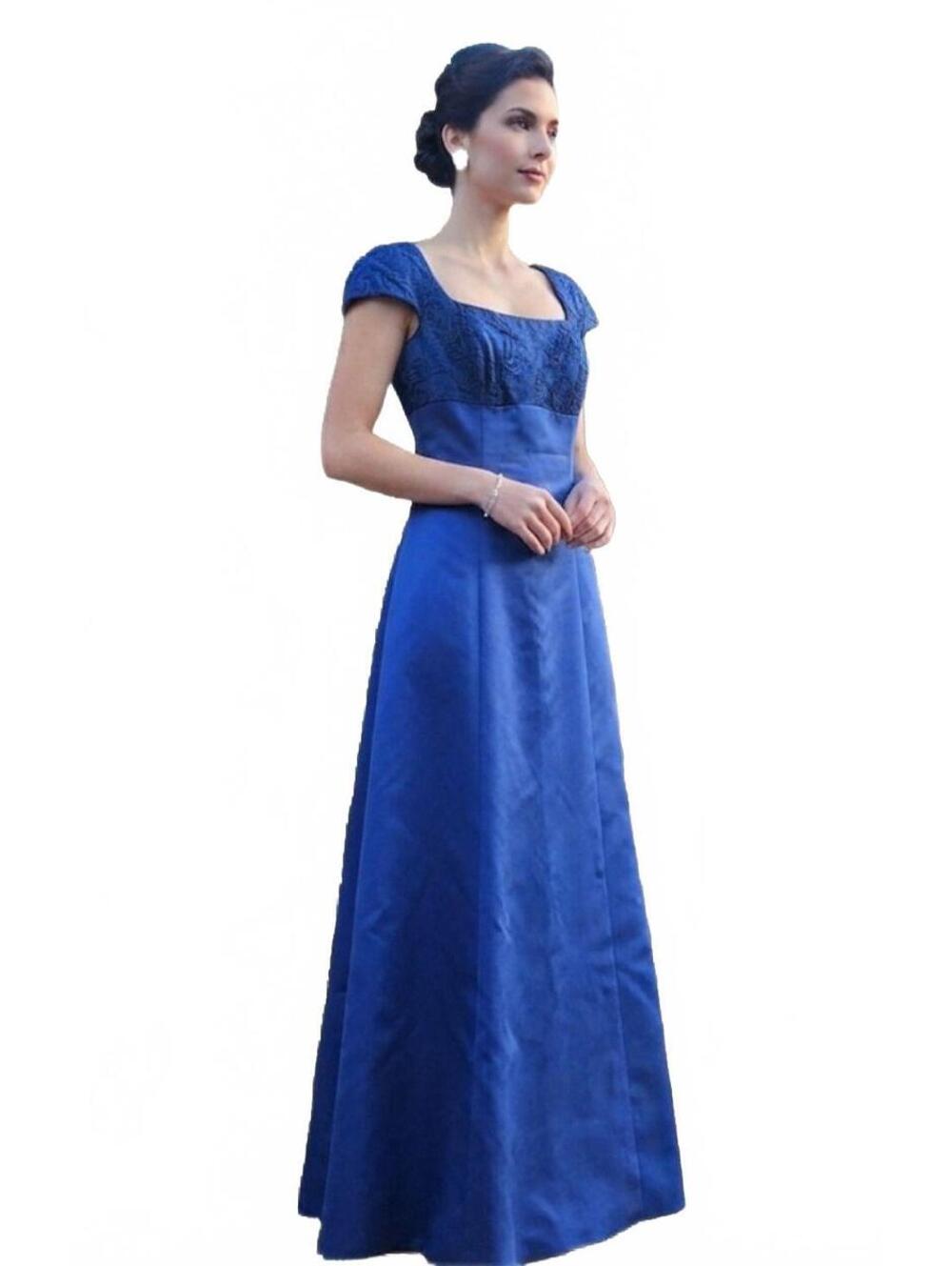 Vintage Jessica McClintock Millennium 2000 Royal Blue Long Formal Dress Size 10